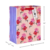 13" Pink and Red Flowers on Peach Large Valentine's Day Gift Bag for only USD 4.99 | Hallmark