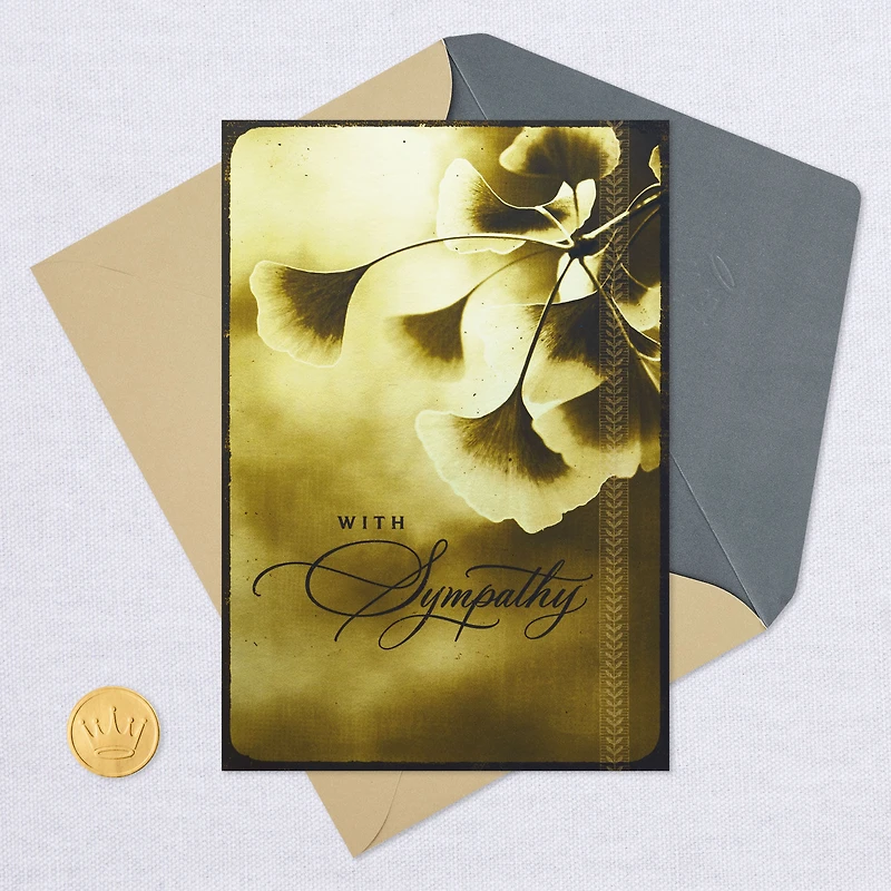 Remembering Him Gilded Leaves Sympathy Card for only USD 3.99 | Hallmark