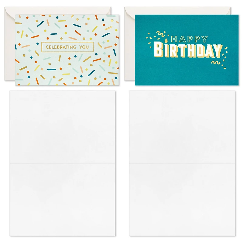 Festive Wishes Blank Birthday Cards, Pack of 16 for only USD 10.99 | Hallmark