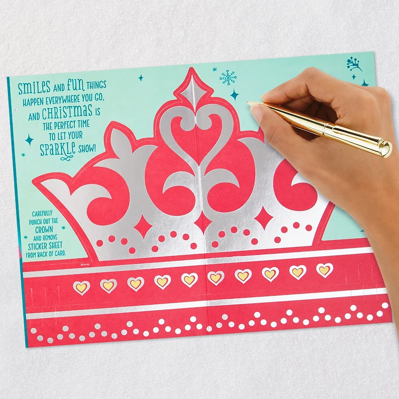 Disney Princess Christmas Card for Granddaughter With Crown and Stickers for only USD 6.59 | Hallmark