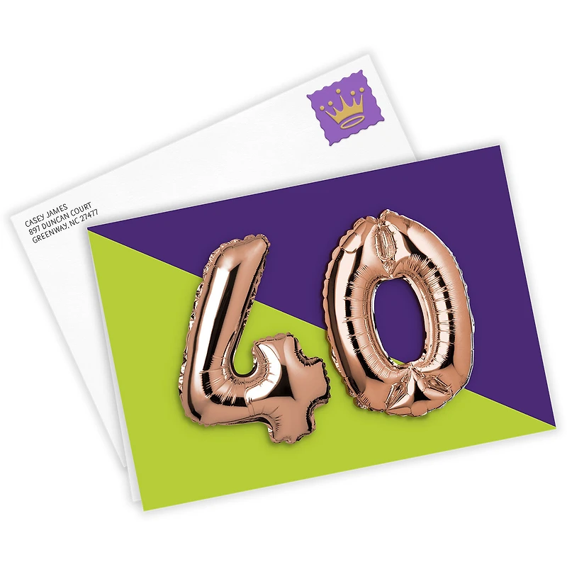 40th Balloons Custom Card for only USD 4.99 | Hallmark