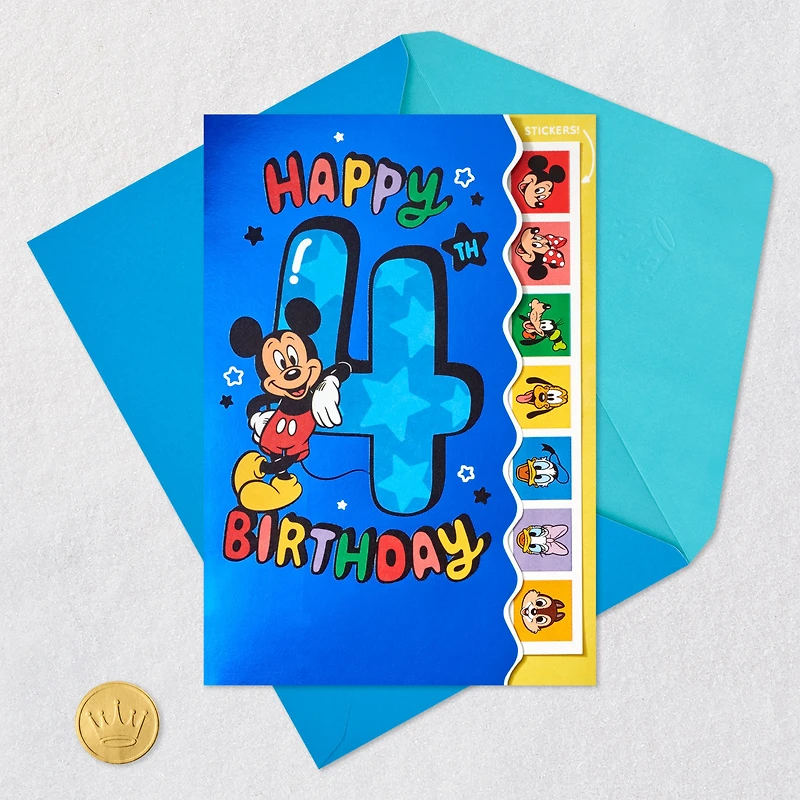 Disney Mickey Mouse and Friends Extra Special 4th Birthday Card With Stickers for only USD 6.59 | Hallmark