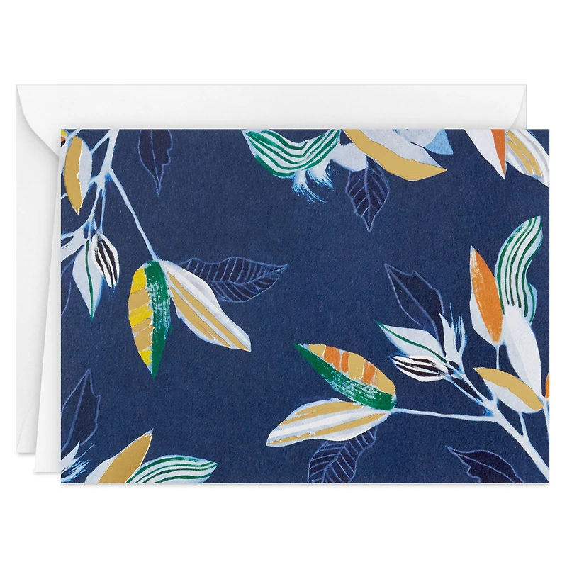 Navy Tropical Leaves Blank Notes, Pack of 10 for only USD 10.49 | Hallmark