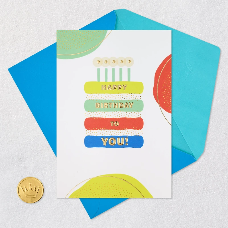 Colorful Striped Cake and Dots Birthday Card for only USD 4.99 | Hallmark