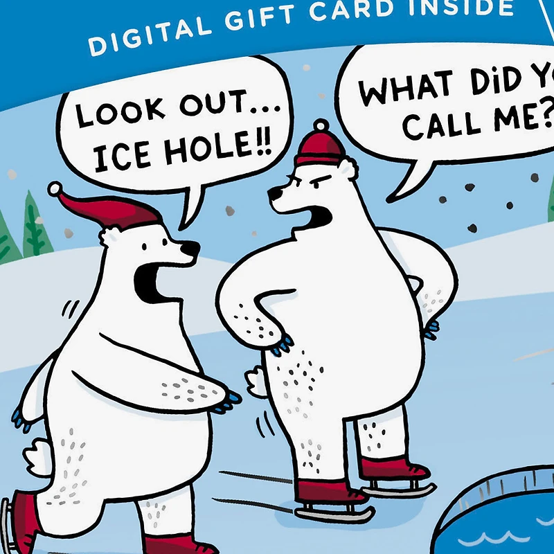 Ice Hole Skating Polar Bears Gift Card Greeting Funny Christmas Card for only USD 4.99 | Hallmark