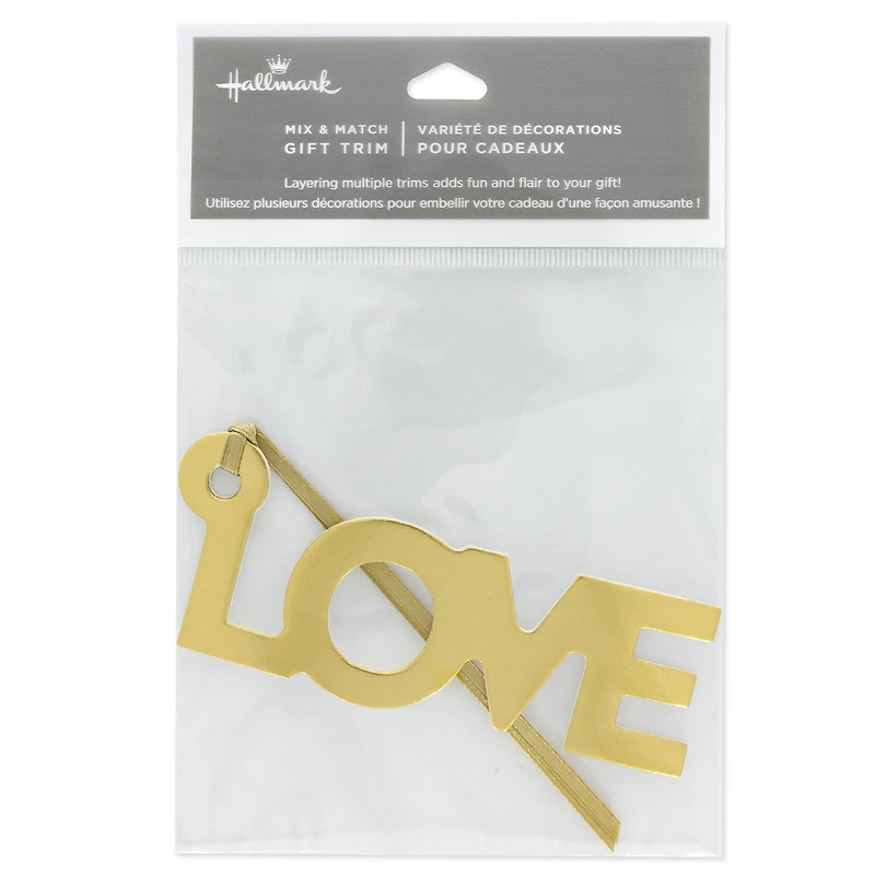 Gold "Love" Die-Cut Gift Trim for only USD 4.49 | Hallmark