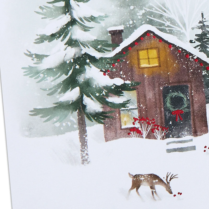 Snowy Cabin and Deer Packaged Christmas Cards, Set of 5 for only USD 5.00 | Hallmark