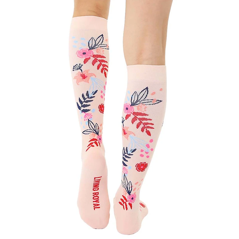 Living Royal Peach Floral Compression Socks for only USD 15.00 | Hallmark