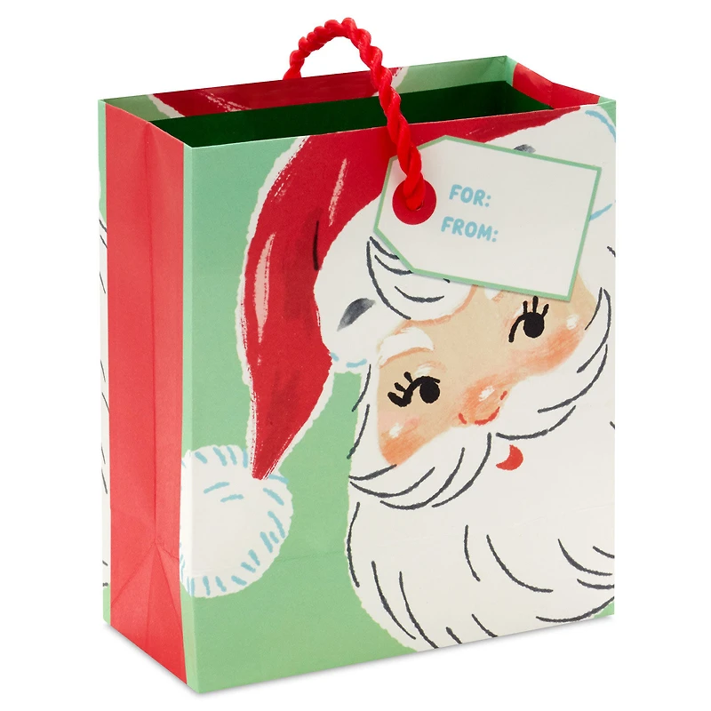 4.6" Smiling Santa on Green Christmas Gift Card Holder Mini Bag for only USD 2.49 | Hallmark