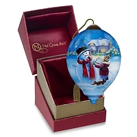 Ne'Qwa Art You Warm My Heart Snowman and Child Glass Christmas Ornament for only USD 35.00 | Hallmark