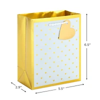 6.5" Mini Gold Hearts on White Metallic Small Gift Bag for only USD 3.49 | Hallmark