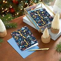 Gold Lettering on Blue Botanical Boxed Christmas Cards, Pack of 16 for only USD 12.49 | Hallmark