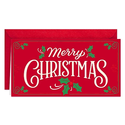 Merry Christmas Holly Money Holder Christmas Card for only USD 0.99 | Hallmark