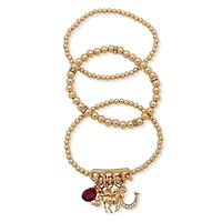Kentucky Roses Gold Metal Beaded Bracelets With Charms, Set of 3 for only USD 28.00 | Hallmark