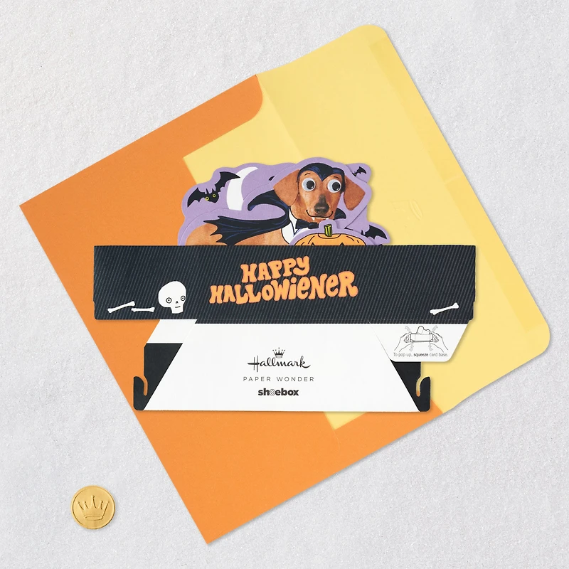 Happy Hallowiener Vampire Dog Funny 3D Pop-Up Halloween Card for only USD 7.99 | Hallmark