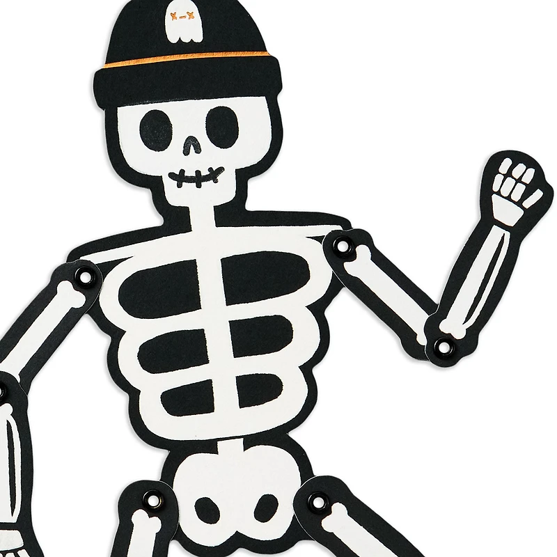 Poseable Skeleton on Skateboard Paper Craft Halloween Card for only USD 5.99 | Hallmark