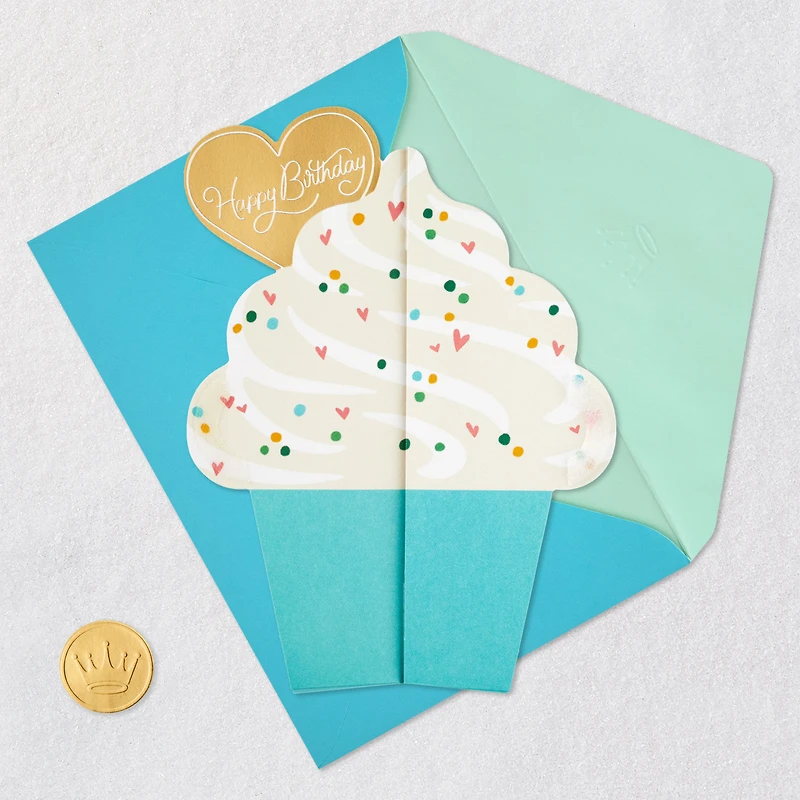 Love to Love You Cupcake With Heart Honeycomb 3D Pop-Up Romantic Birthday Card for only USD 6.99 | Hallmark