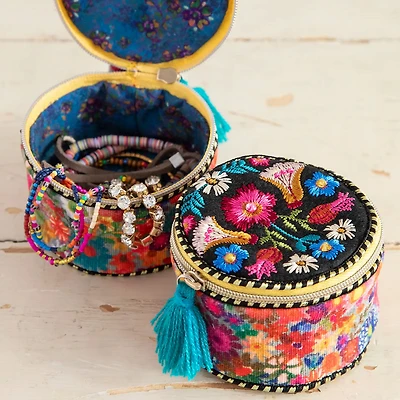 Natural Life Folk Floral Embroidered Jewelry Round for only USD 19.99 | Hallmark