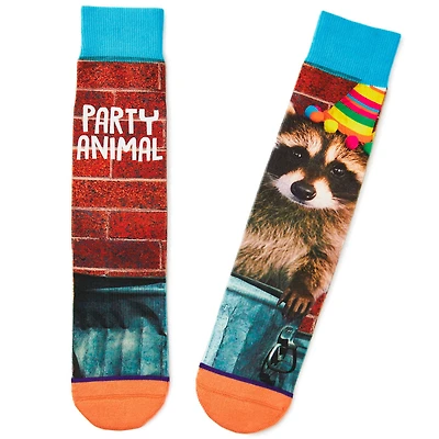 Party Animal Raccoon Fun Crew Socks for only USD 12.99 | Hallmark