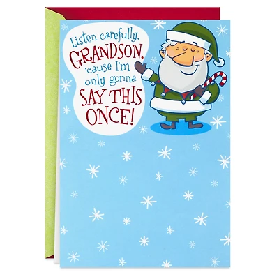Only Going to Say This Once Pop-Up Christmas Card for Grandson for only USD 4.59 | Hallmark