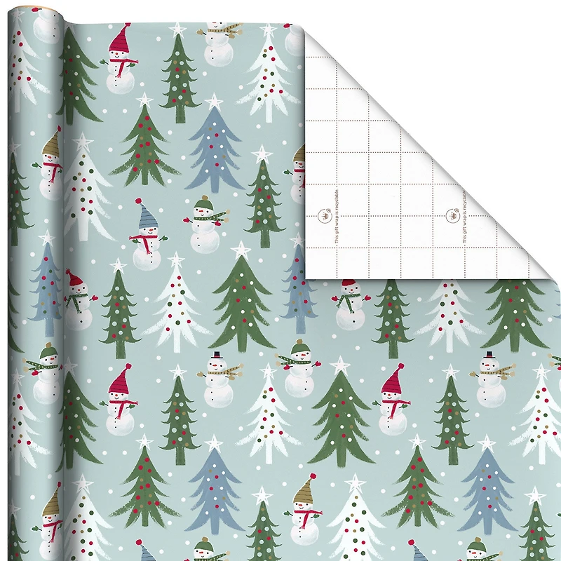 Snowmen and Christmas Trees Jumbo Wrapping Paper Roll, 90 sq. ft. for only USD 9.99 | Hallmark