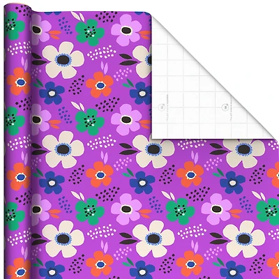 Lavender-Scented Bold Flowers on Purple Wrapping Paper Roll, 15 sq. ft. for only USD 5.99 | Hallmark