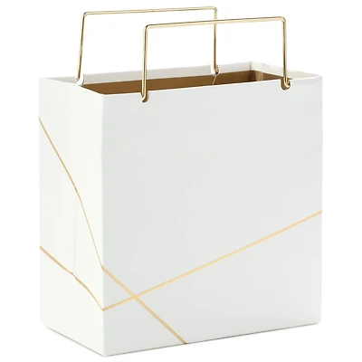 White With Gold Small Square Gift Bag, 5.5" for only USD 4.99 | Hallmark