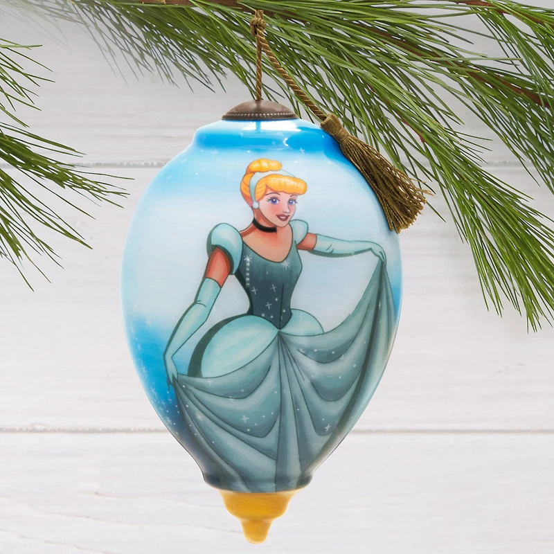 Disney Princess Ne'Qwa Art® Cinderella Hand-Painted Glass Hallmark Ornament for only USD 65.99 | Hallmark