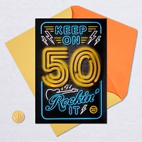 Keep On Rockin' It Musical Light-Up 50th Birthday Card for only USD 9.59 | Hallmark