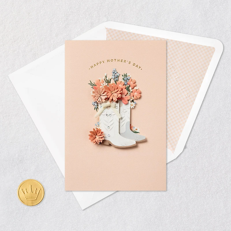 Flowers in Cowboy Boots Mother's Day Card for only USD 9.59 | Hallmark