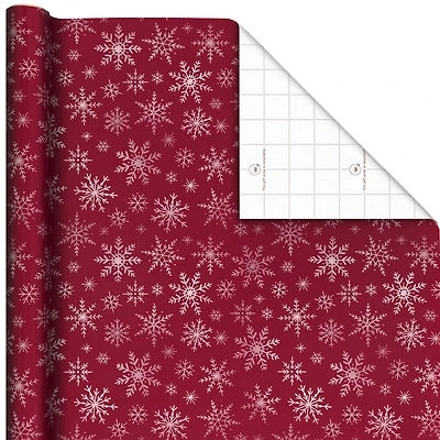 Snowflakes on Red Christmas Wrapping Paper Roll, 22.5 sq. ft. for only USD 4.99 | Hallmark