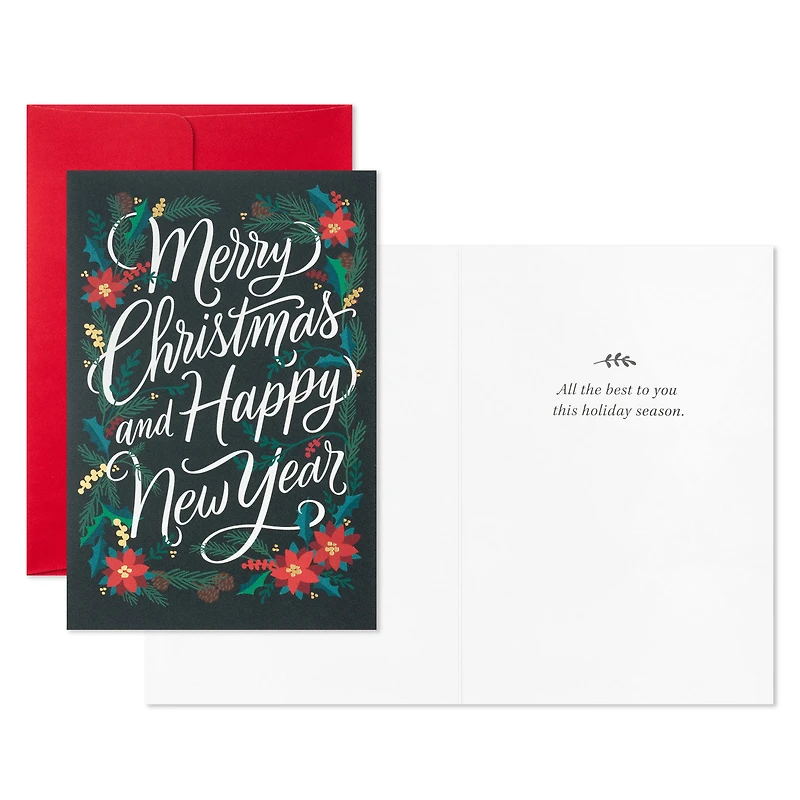 Poinsettias and Evergreen Boughs Packaged Christmas Cards, Set of 5 for only USD 5.00 | Hallmark