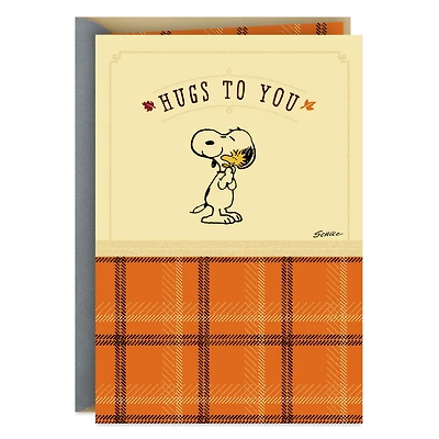 Peanuts® Snoopy and Woodstock Hugs to You Thanksgiving Card for only USD 3.99 | Hallmark
