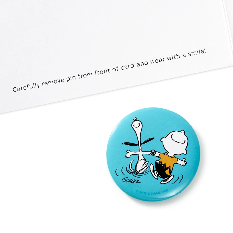 Peanuts® Charlie Brown and Snoopy Good Grooves Birthday Card With Button Pin for only USD 7.99 | Hallmark
