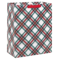 13" Festive Red and Green Plaid Large Holiday Gift Bag for only USD 4.49 | Hallmark
