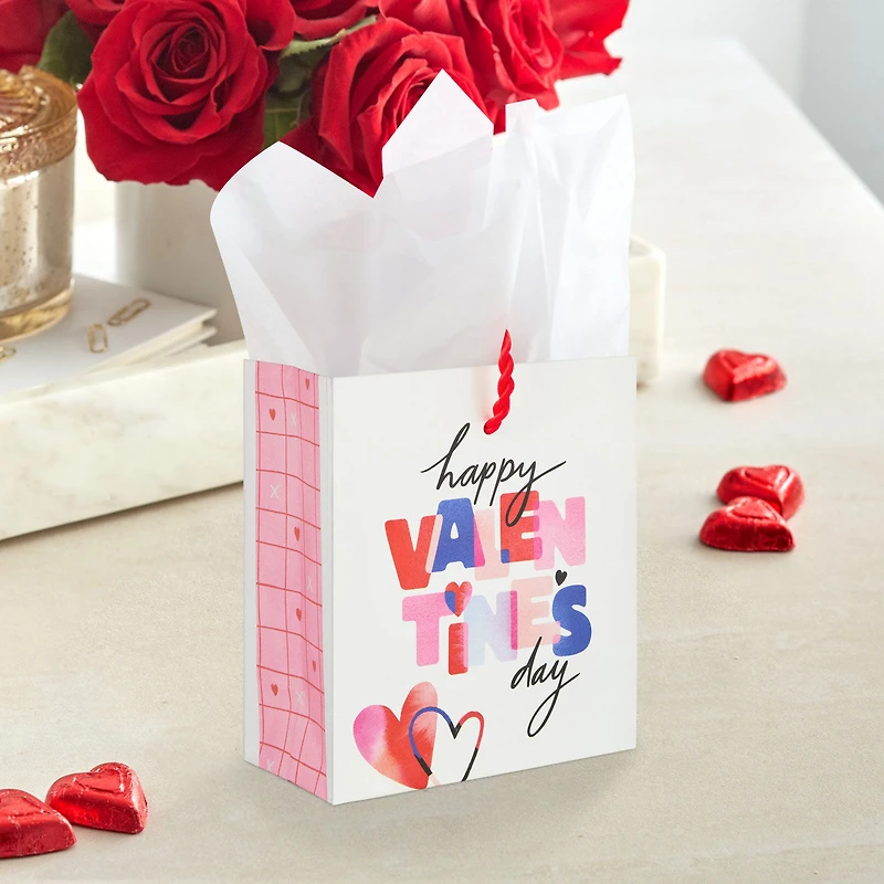 4.6" Happy Valentine's Day on White Gift Card Holder Mini Bag for only USD 2.49 | Hallmark