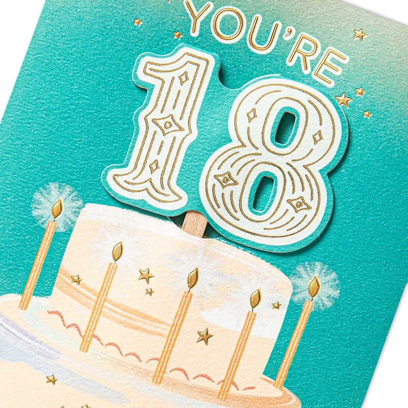 You've Grown into a Great Person 18th Birthday Card With Cake Topper for only USD 8.59 | Hallmark