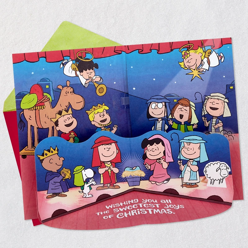 Peanuts® Blessings and Joy Nativity Scene Musical Pop-Up Christmas Card for only USD 7.99 | Hallmark