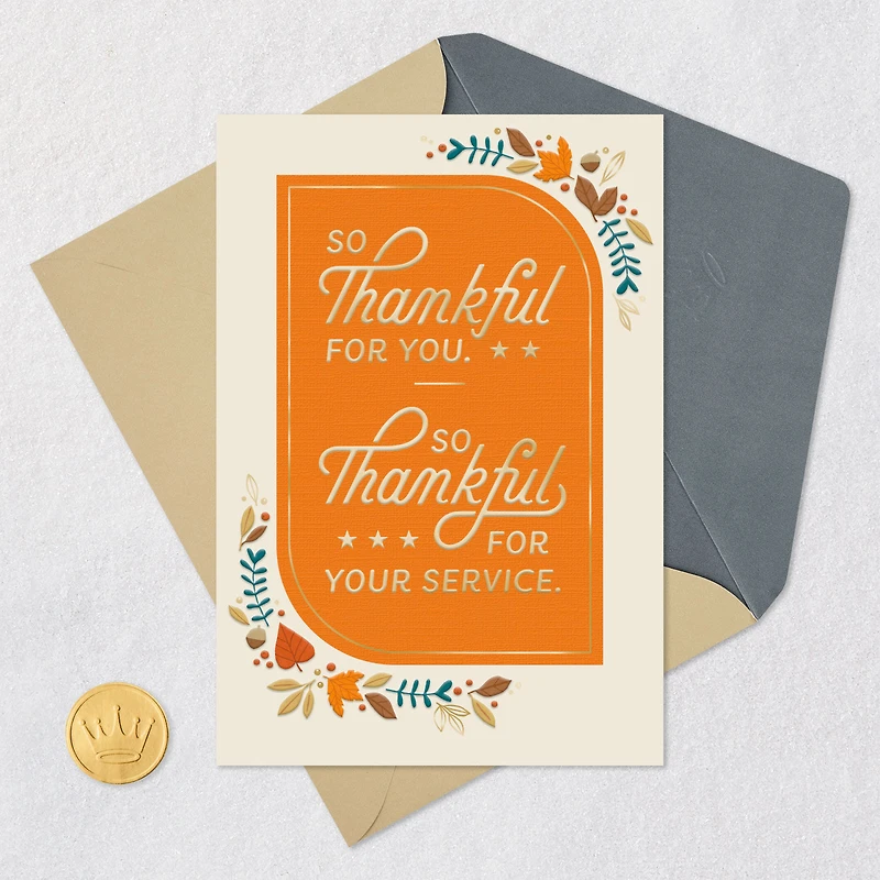 So Thankful for Your Service Thanksgiving Card for Military Service Member for only USD 3.99 | Hallmark