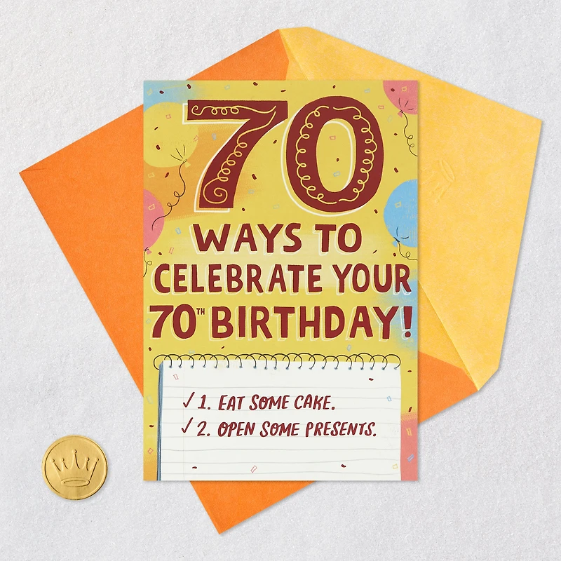 Ways to Celebrate Funny Pop-Up 70th Birthday Card for only USD 4.99 | Hallmark