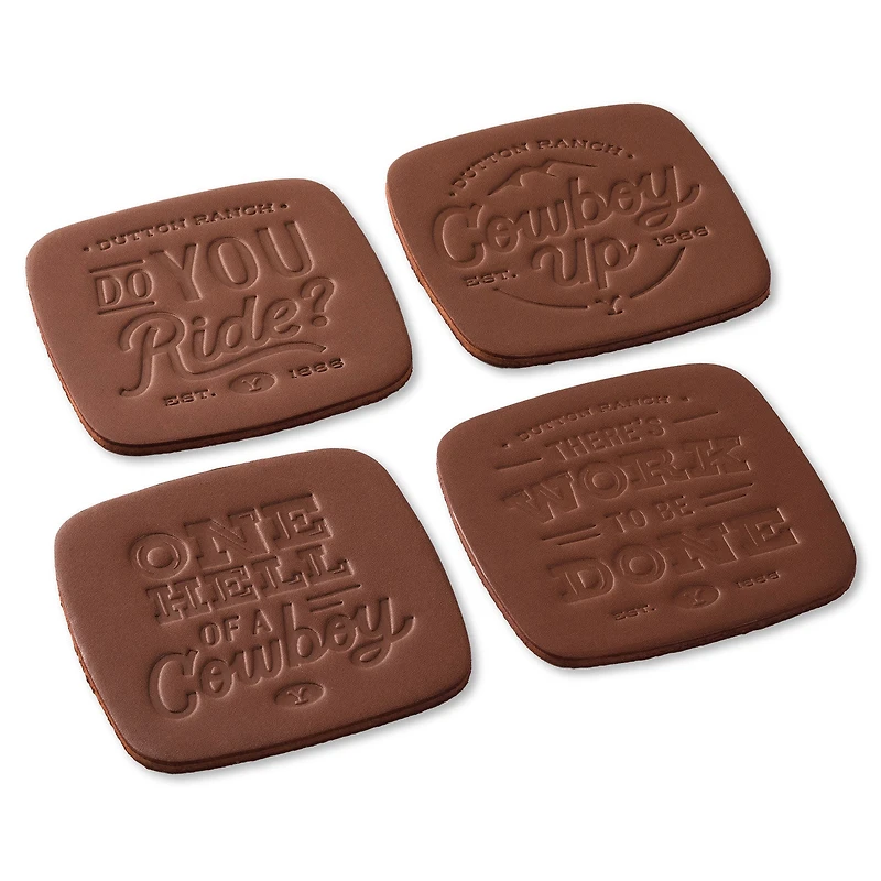 Yellowstone Dutton Ranch Bonded Leather Coasters, Set of 4 for only USD 28.99 | Hallmark