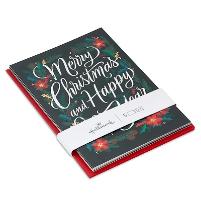 Poinsettias and Evergreen Boughs Packaged Christmas Cards, Set of 5 for only USD 5.00 | Hallmark
