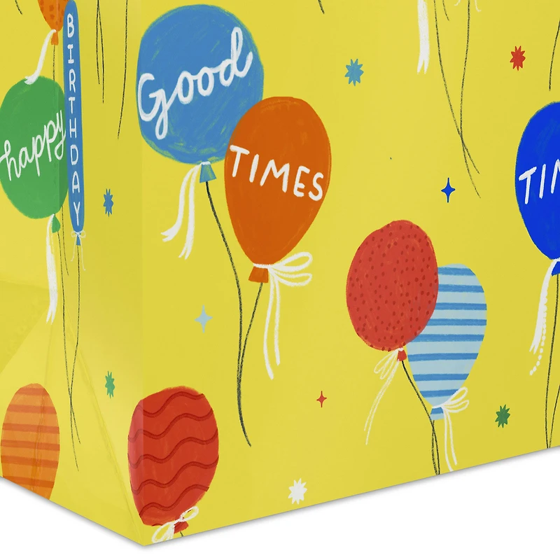 9.6" Bright Balloons on Yellow Medium Birthday Gift Bag for only USD 7.29 | Hallmark