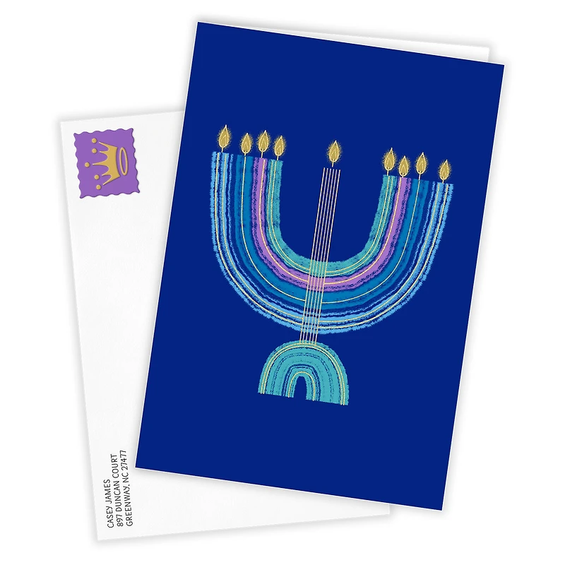 Colorful Menorah Custom Hanukkah Card for only USD 4.99 | Hallmark