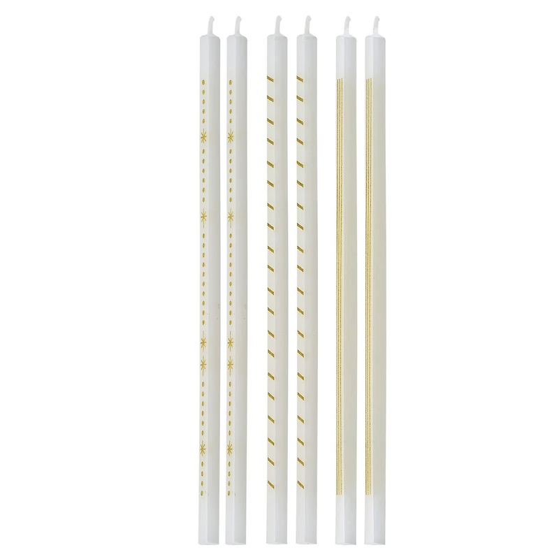 Gold Designs on Ivory Tall Triangular Birthday Candles, Pack of 6 for only USD 5.99 | Hallmark