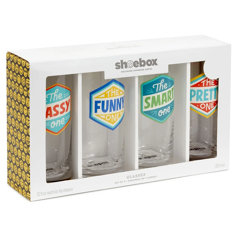 Badges of Honor Funny Drinking Glasses, Set of 4 for only USD 32.99 | Hallmark