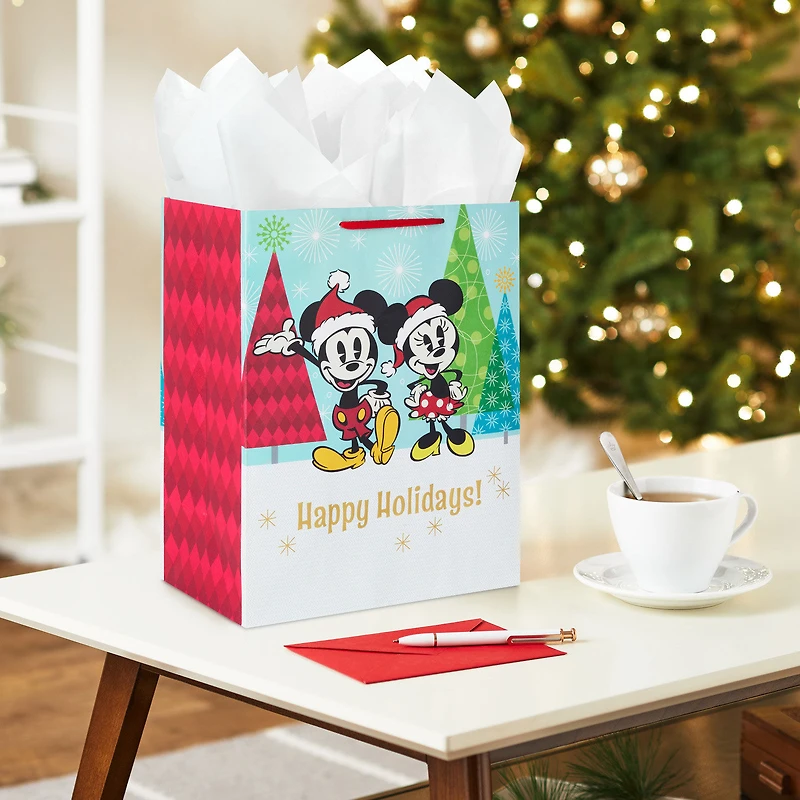 13" Disney Mickey and Minnie Large Christmas Gift Bag for only USD 4.49 | Hallmark