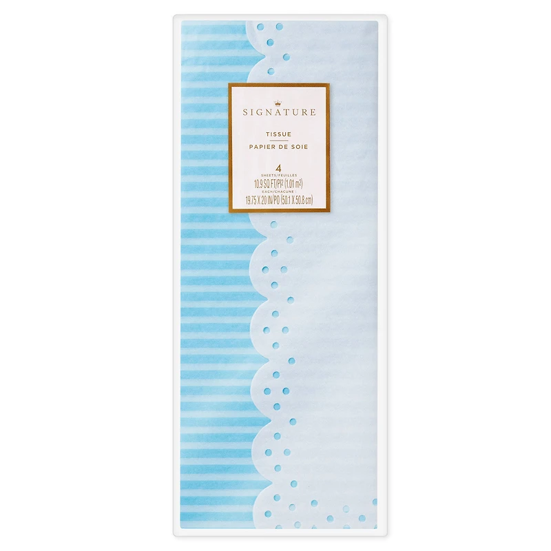 Blue Stripes and White Lace-Edged 2-Pack Tissue Paper, 4 sheets total for only USD 4.49 | Hallmark