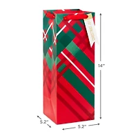 14" Red and Green Plaid Large Christmas Wine Gift Bag for only USD 4.49 | Hallmark