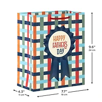 9.6" Blue Ribbon on Basketweave Medium Father's Day Gift Bag for only USD 3.99 | Hallmark